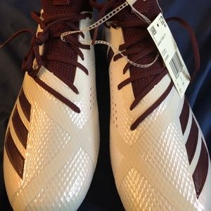 Adidas Adizero White/Maroon Football Cleat Sz 10.5